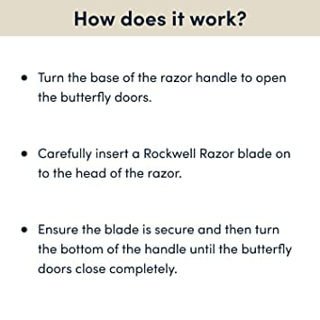 ROCKWELL RAZORS R1 Safety Razor, Butterfly Open Mechanism with 5 Double Edge Blades
