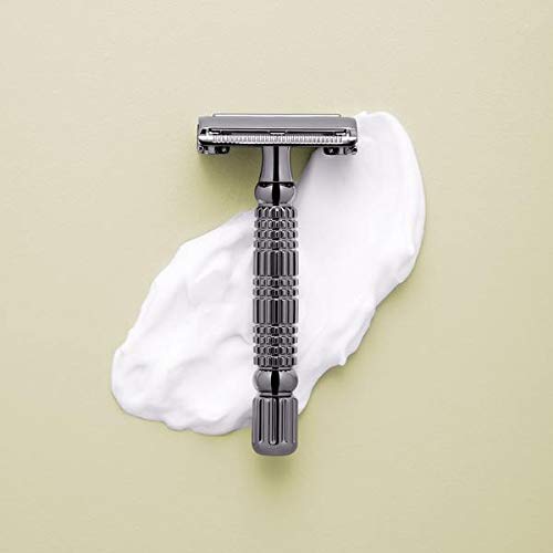 ROCKWELL RAZORS R1 Safety Razor, Butterfly Open Mechanism with 5 Double Edge Blades
