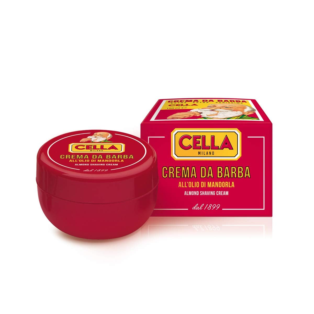 Cella Milano Classic Almond Shave Soap with Tallow, Made in Italy, A favorite of European Barbershops for 125 Years