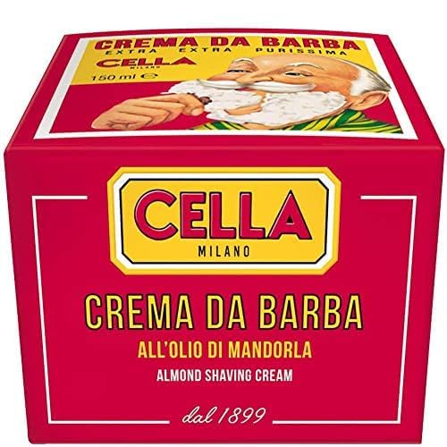Cella Milano Classic Almond Shave Soap with Tallow, Made in Italy, A favorite of European Barbershops for 125 Years