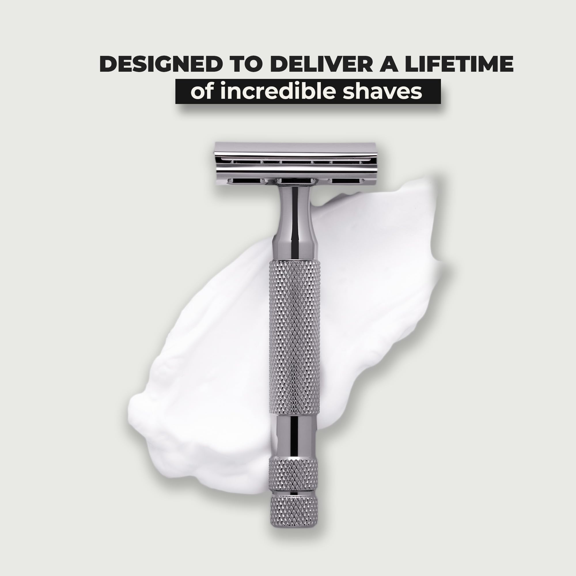 ROCKWELL RAZORS 2C Double Edge Safety Razor With Adjustable Shave Settings and 5 Fully Recyclable Razor Blades. Reusable Safety Razors for Men