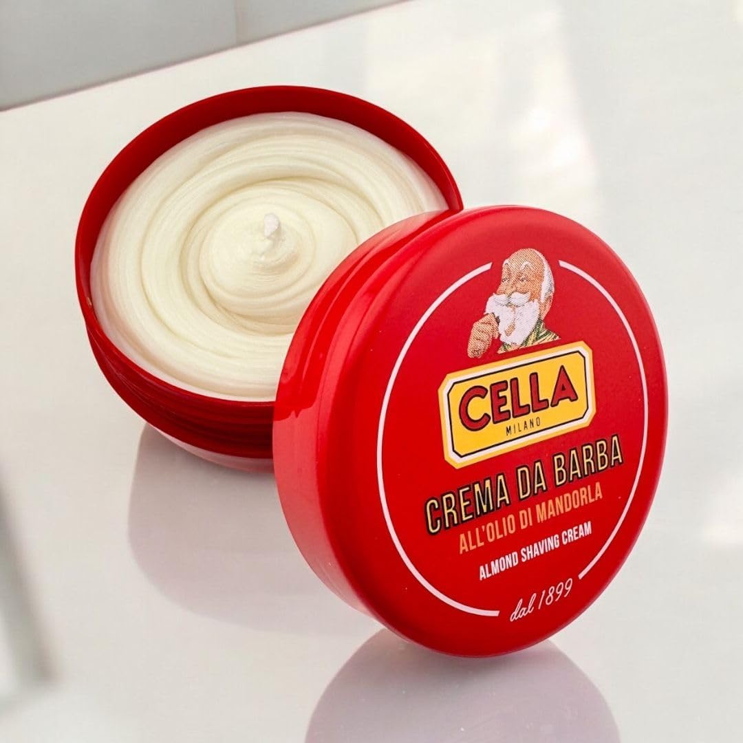 Cella Milano Classic Almond Shave Soap with Tallow, Made in Italy, A favorite of European Barbershops for 125 Years