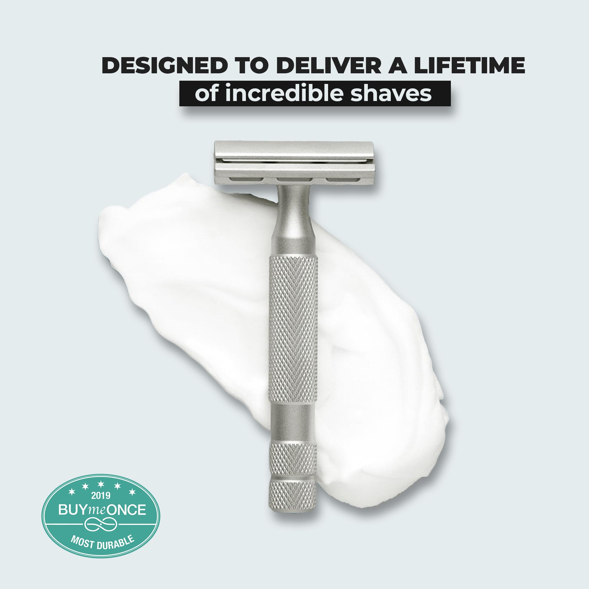 Rockwell Razors 6S Double-Edge Safety Razor in with 6 Adjustable Shave Settings and 5 Fully Recyclable Blades. Reusable Safety Razors for Men