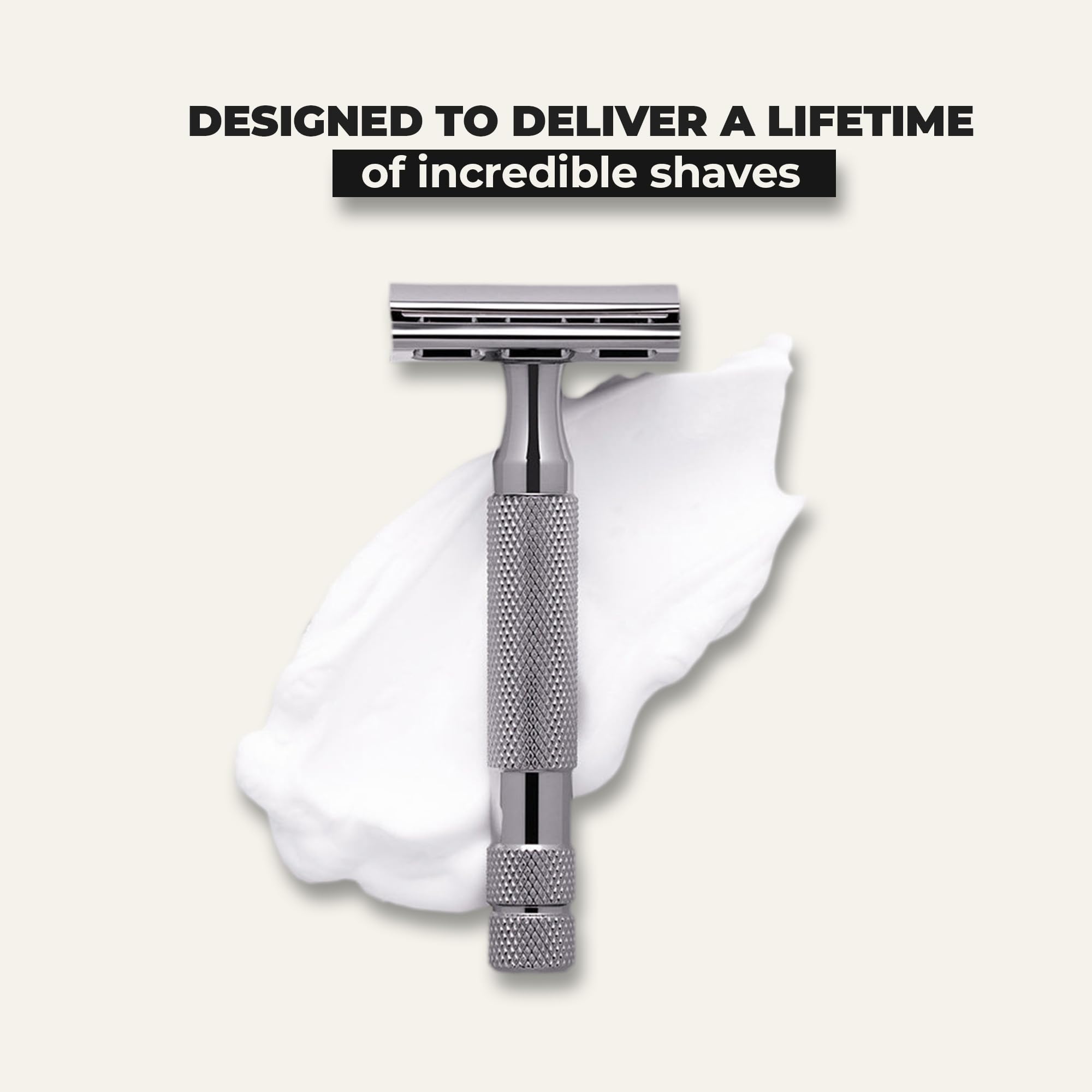 ROCKWELL RAZORS 6C Safety Razor With 6 Adjustable Shave Settings and 5 Fully Recyclable Razor Blades. Reusable Safety Razors for Men