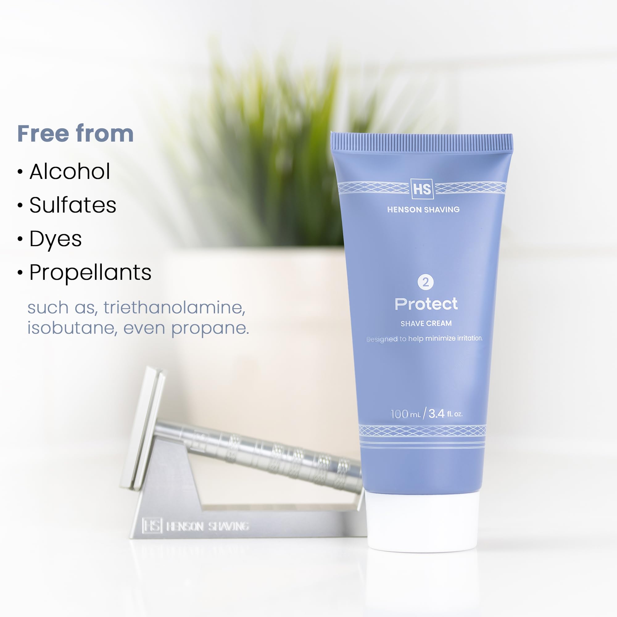 Henson Shaving Shave Cream For Men - Formulated Safe For Sensitive Skin - Rich, Nourishing Lather That Protects Against Irritation, Cuts, Razor Burns - 3.4 fl oz