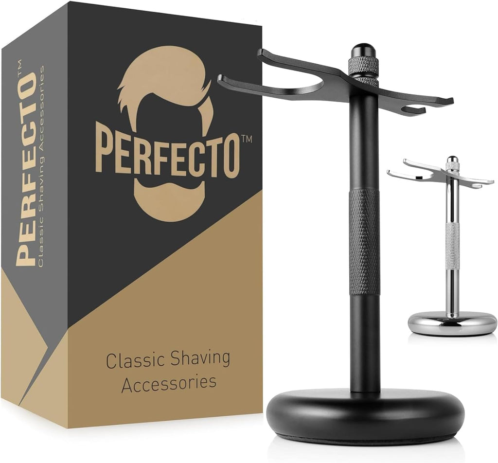 Perfecto Deluxe Black Razor and Brush Stand