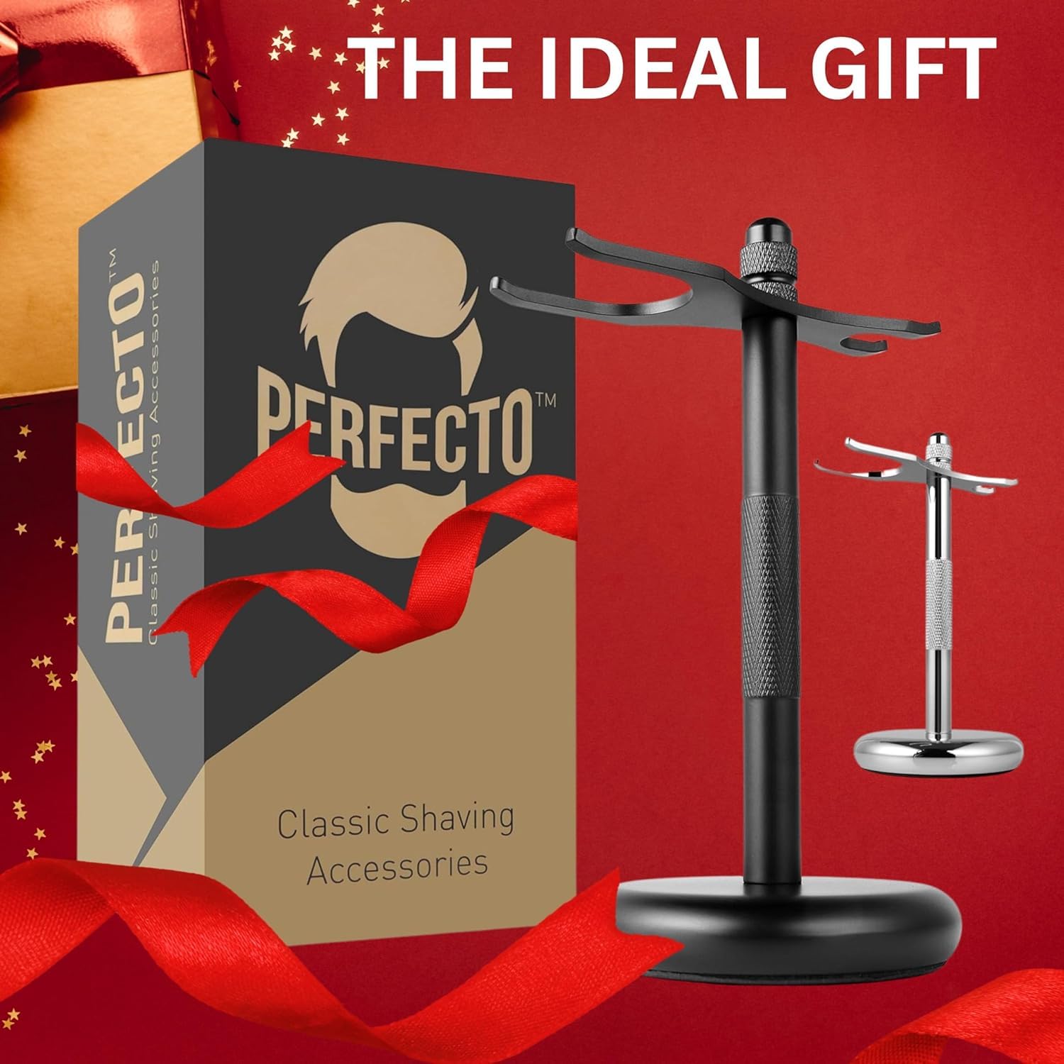 Perfecto Deluxe Black Razor and Brush Stand